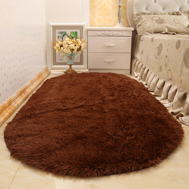 Multi-Color Living Room Rug Nordic Plain Area Carpet Faux Wool Non-Slip Backing Easy Care Rug
