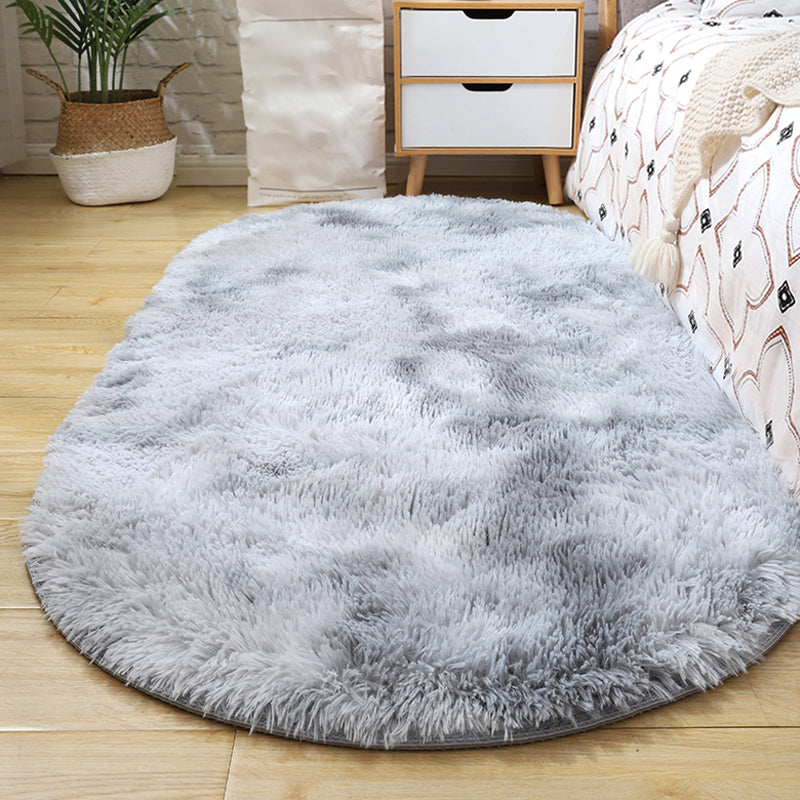 Multi-Color Living Room Rug Nordic Plain Area Carpet Faux Wool Non-Slip Backing Easy Care Rug