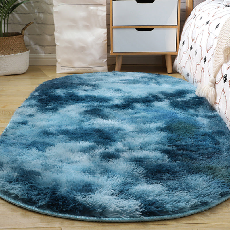Multi-Color Living Room Rug Nordic Plain Area Carpet Faux Wool Non-Slip Backing Easy Care Rug