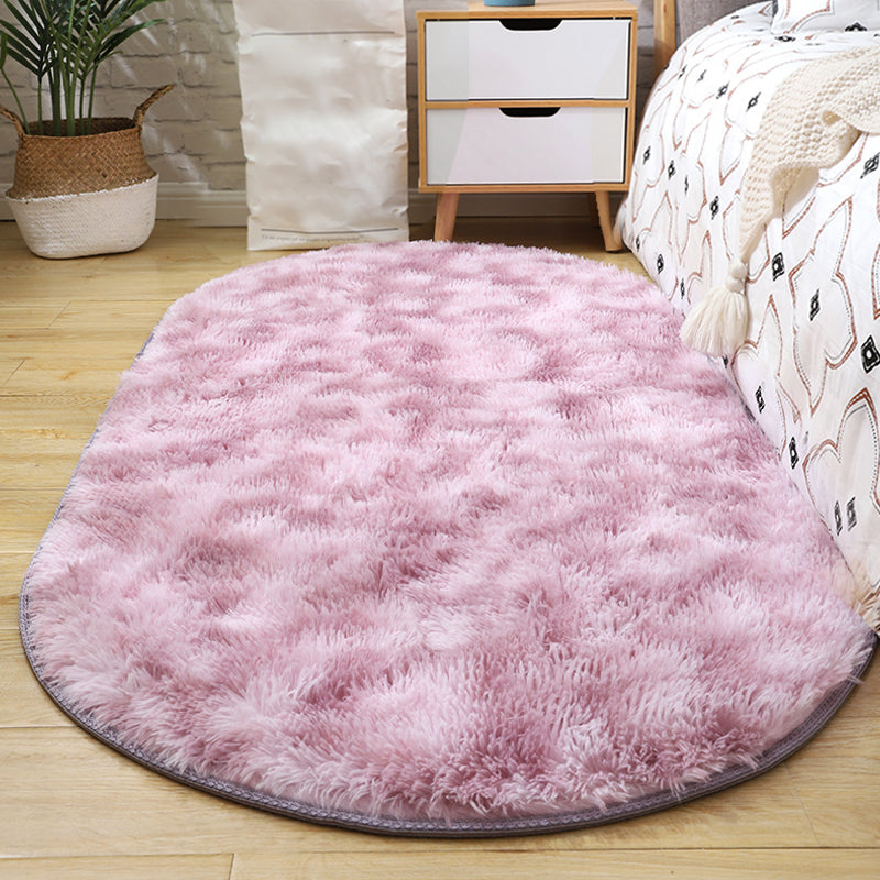 Multi-Color Living Room Rug Nordic Plain Area Carpet Faux Wool Non-Slip Backing Easy Care Rug