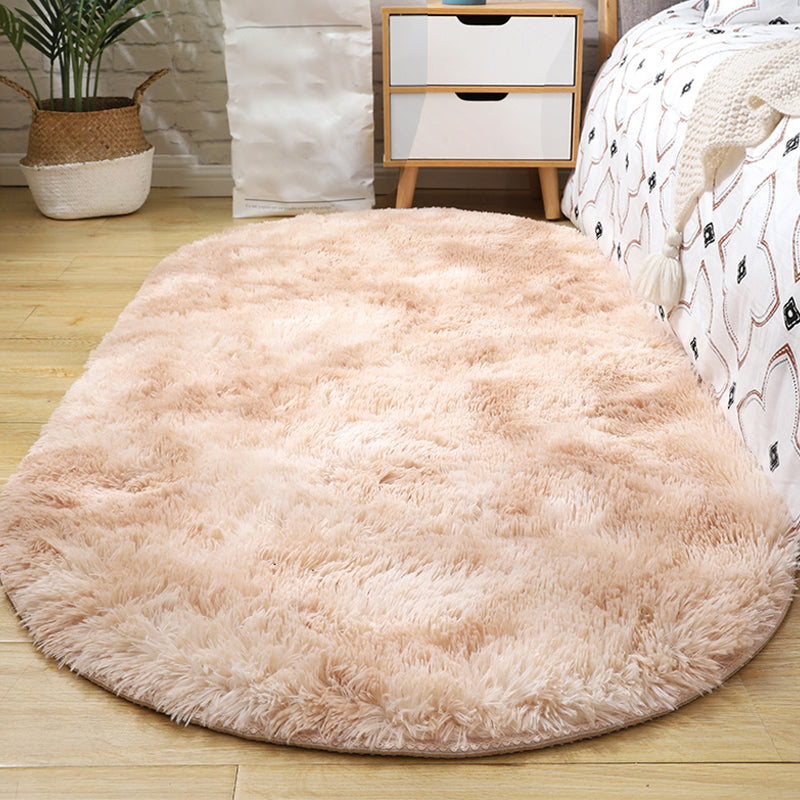 Multi-Color Living Room Rug Nordic Plain Area Carpet Faux Wool Non-Slip Backing Easy Care Rug