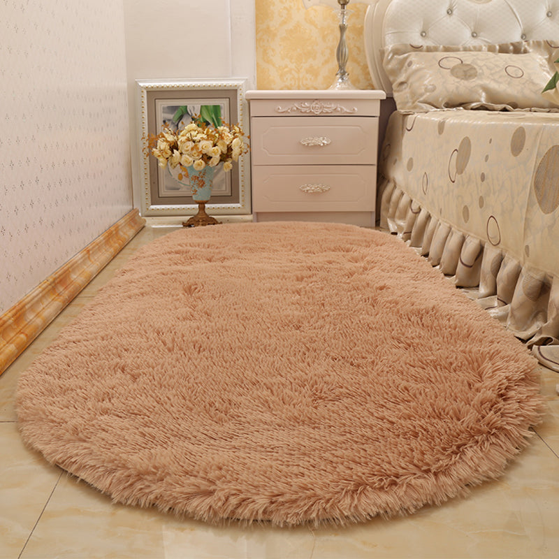 Multi-Color Living Room Rug Nordic Plain Area Carpet Faux Wool Non-Slip Backing Easy Care Rug