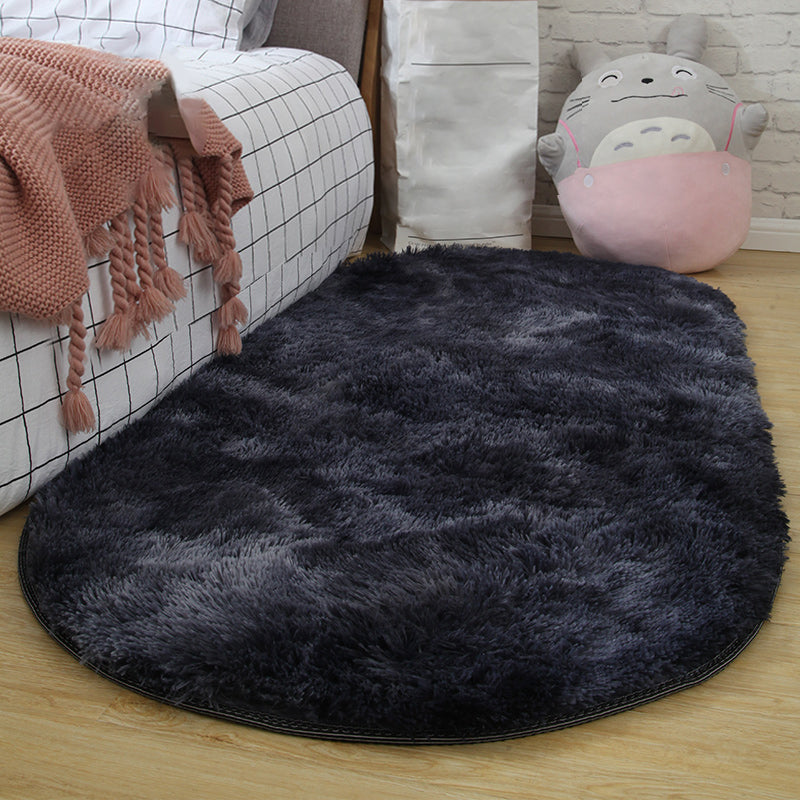 Multi-Color Living Room Rug Nordic Plain Area Carpet Faux Wool Non-Slip Backing Easy Care Rug