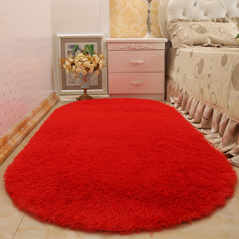 Multi-Color Living Room Rug Nordic Plain Area Carpet Faux Wool Non-Slip Backing Easy Care Rug