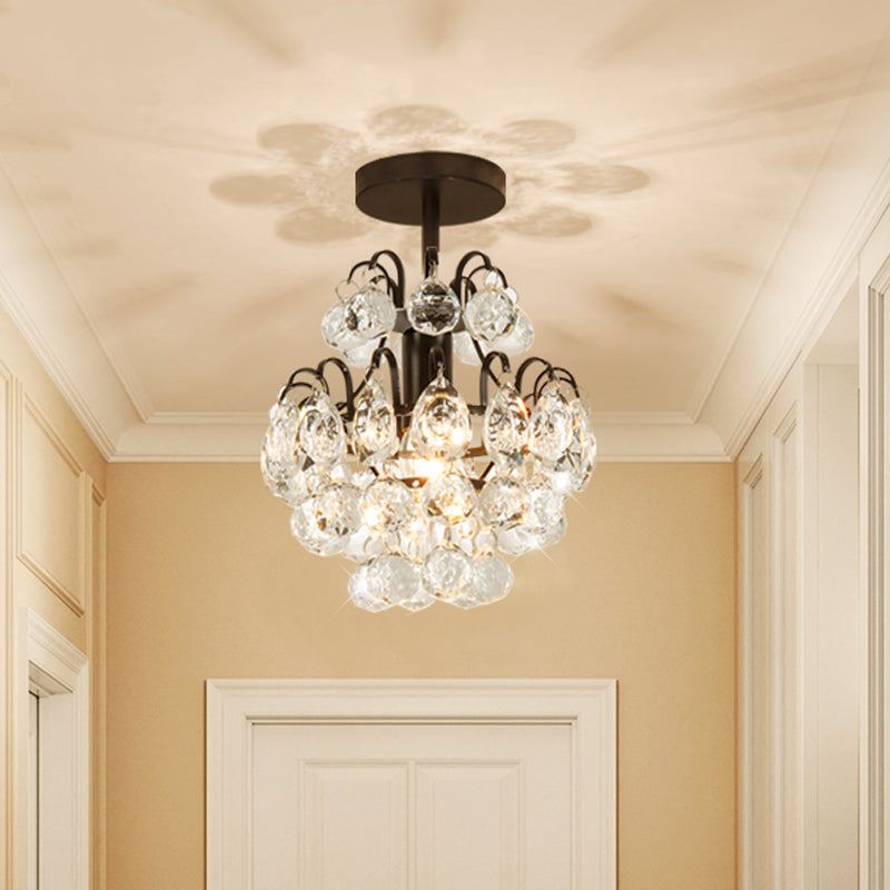 Moderno telaio piegato telaio leggero metallo 1 corridoio luce semifulto luce in oro/nero