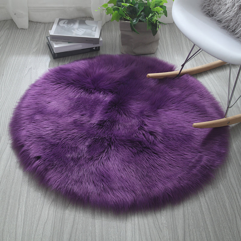 Einfacher Wohnzimmer Teppich mehrfarbig schlichte Teppich Shag Waschbar Haustierfreundlicher Innenteppich
