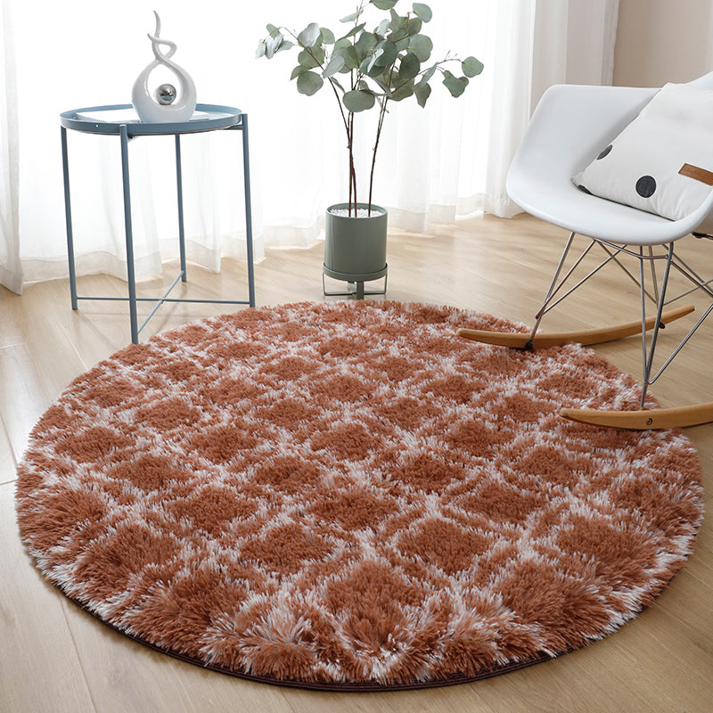 Lässiger Heimdekor-Teppich, mehrfarbiger Teppich mit Batikmuster, Kunstwolle, waschbarer Teppich mit rutschfester Rückseite