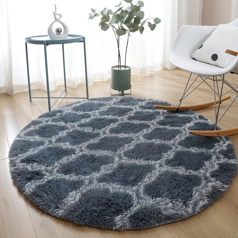 Lässiger Heimdekor-Teppich, mehrfarbiger Teppich mit Batikmuster, Kunstwolle, waschbarer Teppich mit rutschfester Rückseite