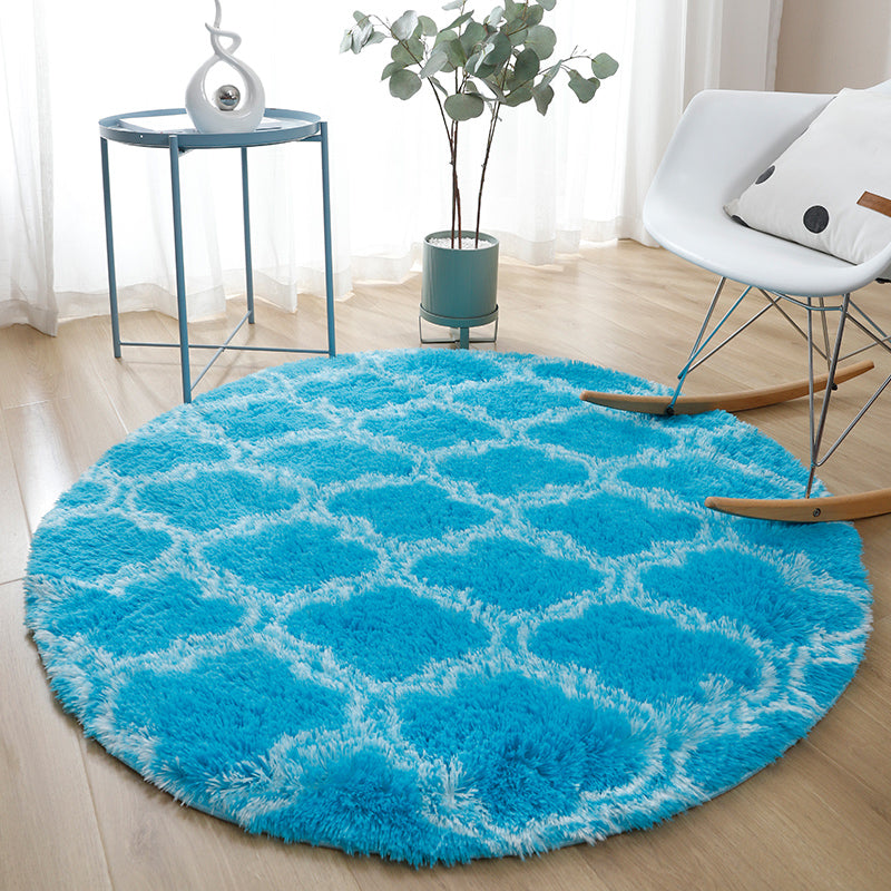 Lässiger Heimdekor-Teppich, mehrfarbiger Teppich mit Batikmuster, Kunstwolle, waschbarer Teppich mit rutschfester Rückseite