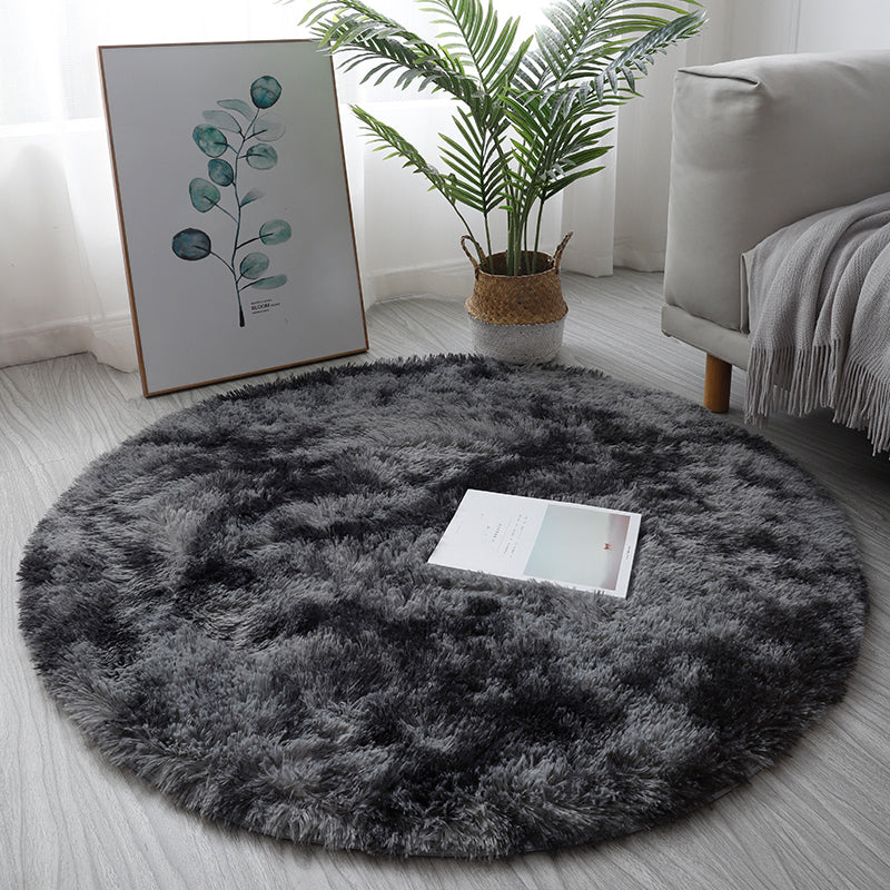 Lässiger Heimdekor-Teppich, mehrfarbiger Teppich mit Batikmuster, Kunstwolle, waschbarer Teppich mit rutschfester Rückseite