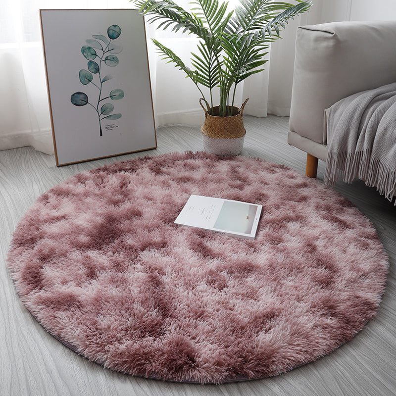 Lässiger Heimdekor-Teppich, mehrfarbiger Teppich mit Batikmuster, Kunstwolle, waschbarer Teppich mit rutschfester Rückseite