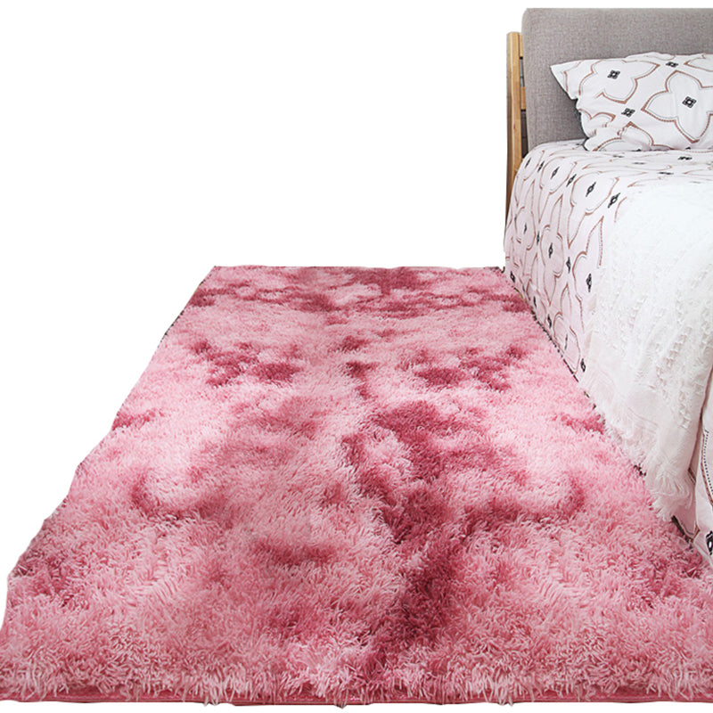 Calming Decoration Rug Multi Color Tie Dyed Pattern Area Rug Faux Fur Machine Washable Anti-Slip Backing Carpet