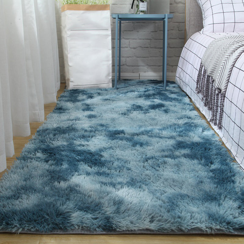 Mehrfarbiger, mit Batikmuster bedruckter Teppich im Shag-Stil, moderner Teppich, rutschfester, maschinenwaschbarer Teppich zur Dekoration