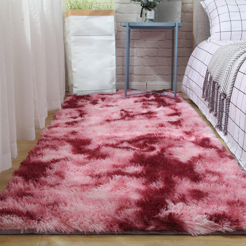 Mehrfarbiger, mit Batikmuster bedruckter Teppich im Shag-Stil, moderner Teppich, rutschfester, maschinenwaschbarer Teppich zur Dekoration