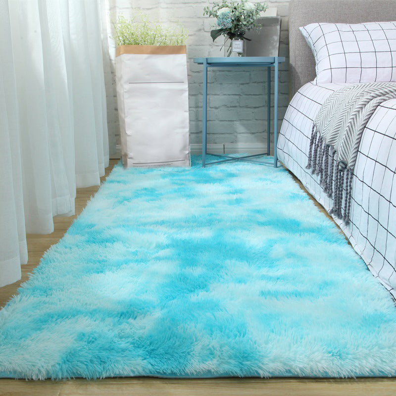 Mehrfarbiger, mit Batikmuster bedruckter Teppich im Shag-Stil, moderner Teppich, rutschfester, maschinenwaschbarer Teppich zur Dekoration