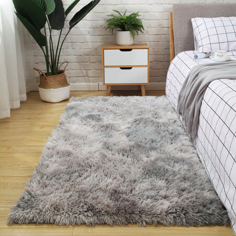Western Plain Rug Multi-Colored Faux Wool Indoor Rug Washable Anti-Slip Backing Area Carpet for Bedroom
