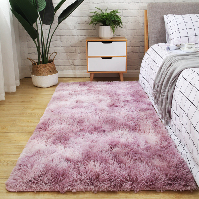 Western Plain Rug Multi-Colored Faux Wool Indoor Rug Washable Anti-Slip Backing Area Carpet for Bedroom