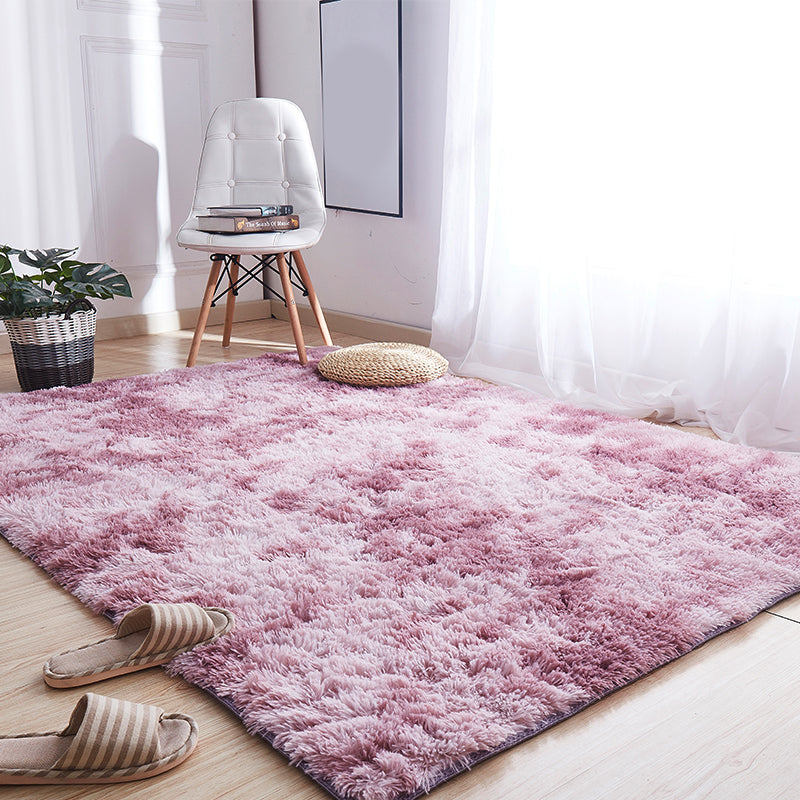 Niedlicher Teppich mit Batikmuster, mehrfarbiger Komfortteppich, flauschiger, schmutzabweisender, rutschfester Innenteppich für Schlafzimmer