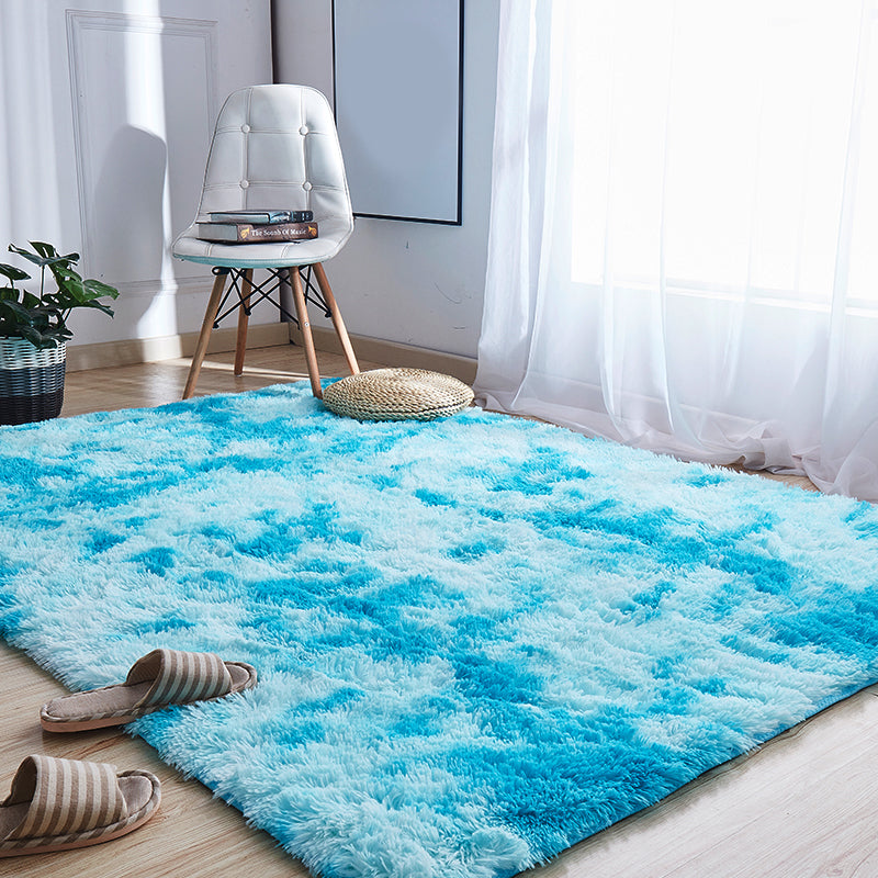 Niedlicher Teppich mit Batikmuster, mehrfarbiger Komfortteppich, flauschiger, schmutzabweisender, rutschfester Innenteppich für Schlafzimmer