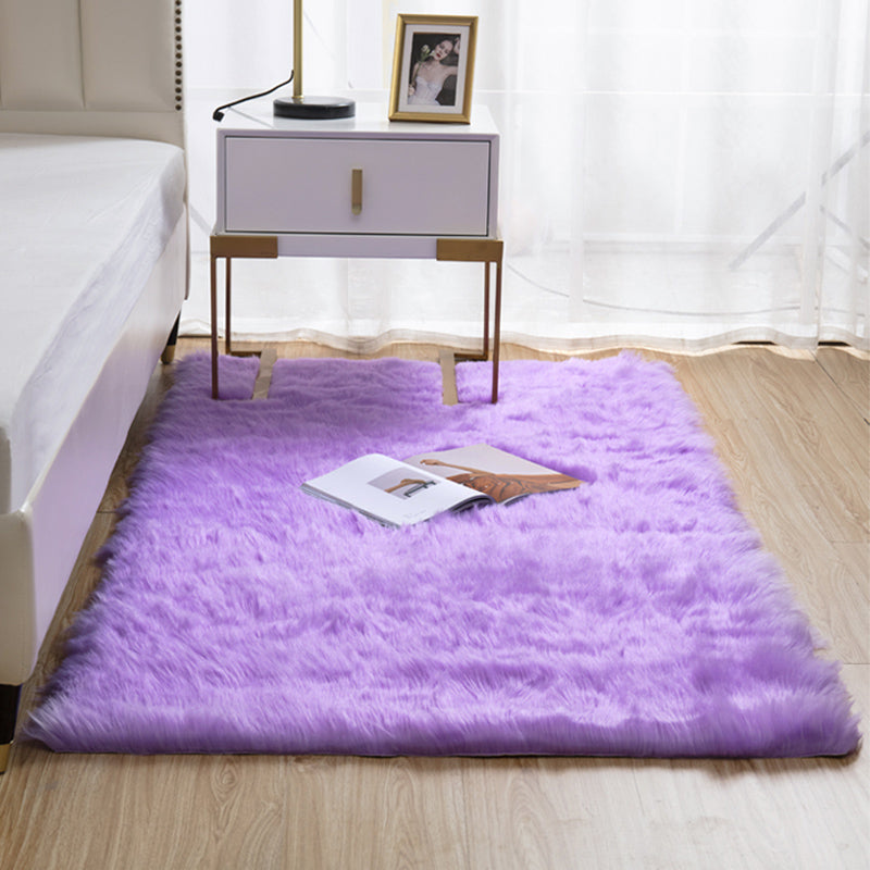 Natural Solid Color Rug Multi Color Fluffy Carpet Easy Care Machine Washable Area Rug for Bedroom