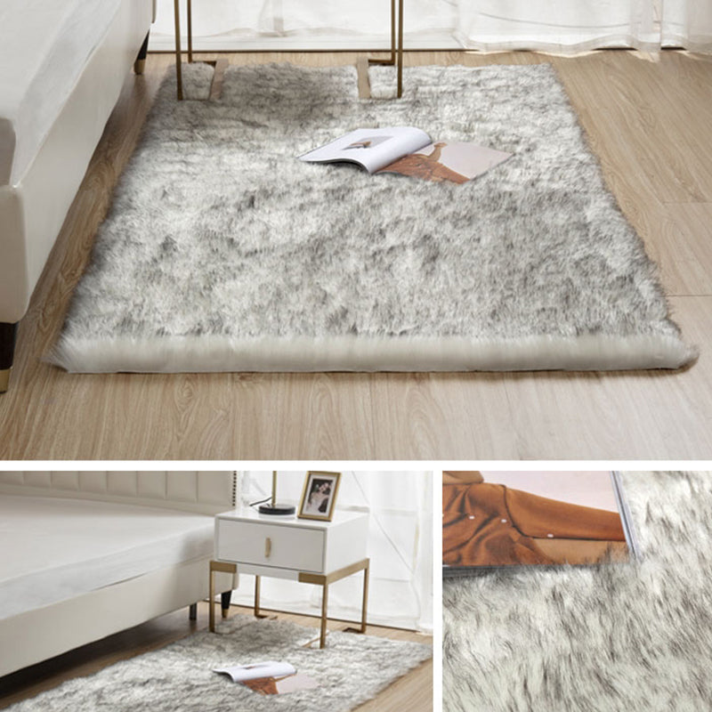 Natural Solid Color Rug Multi Color Fluffy Carpet Easy Care Machine Washable Area Rug for Bedroom