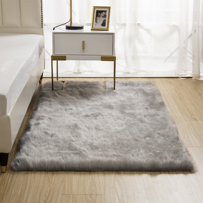 Natural Solid Color Rug Multi Color Fluffy Carpet Easy Care Machine Washable Area Rug for Bedroom