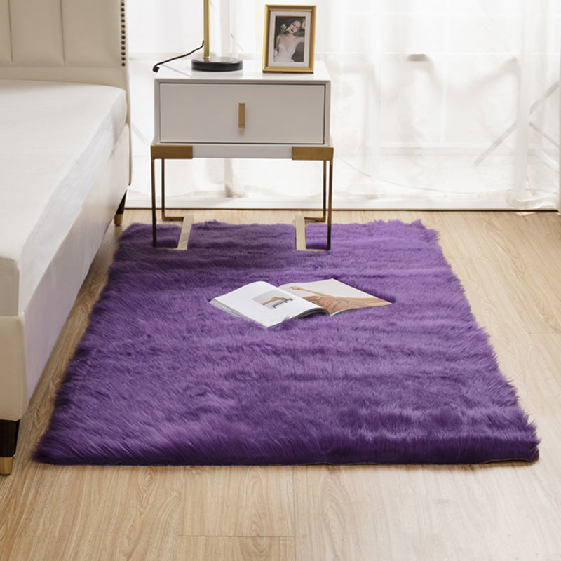 Natural Solid Color Rug Multi Color Fluffy Carpet Easy Care Machine Washable Area Rug for Bedroom
