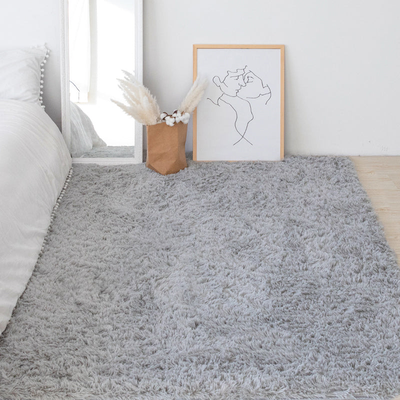 Multi-Color Simple Rug Faux Fur Solid Area Rug Anti-Slip Backing Pet Friendly Rug for Room