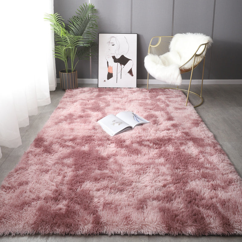 Nordic Living Room Rug Multi Color Plain Carpet Shag Anti-Slip Backing Machine Washable Rug