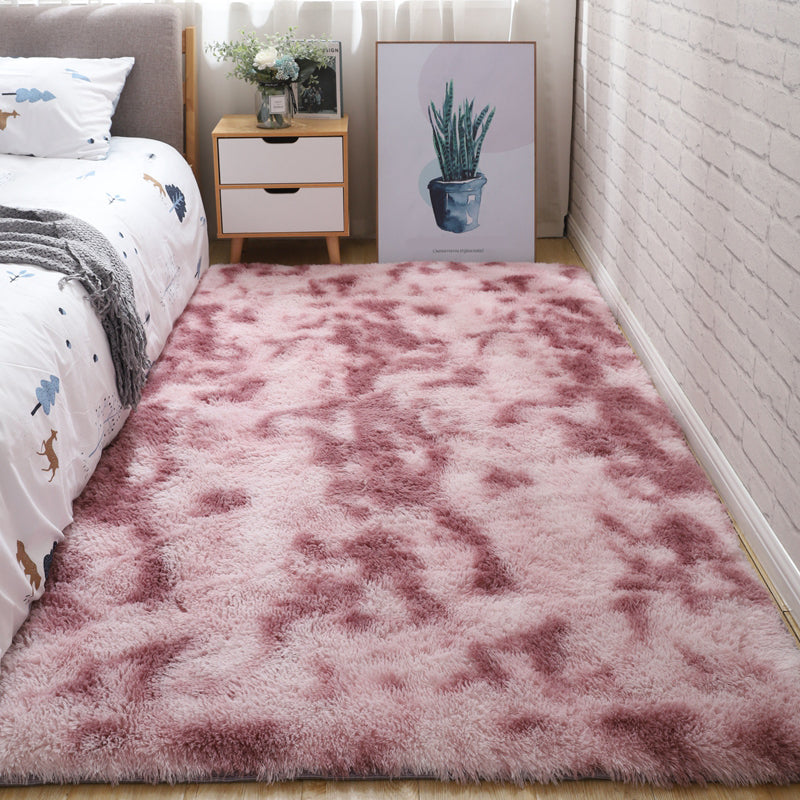 Scandinavian Solid Color Rug Multi-Color Fluffy Area Carpet Non-Slip Backing Machine Washable Rug for Bedroom