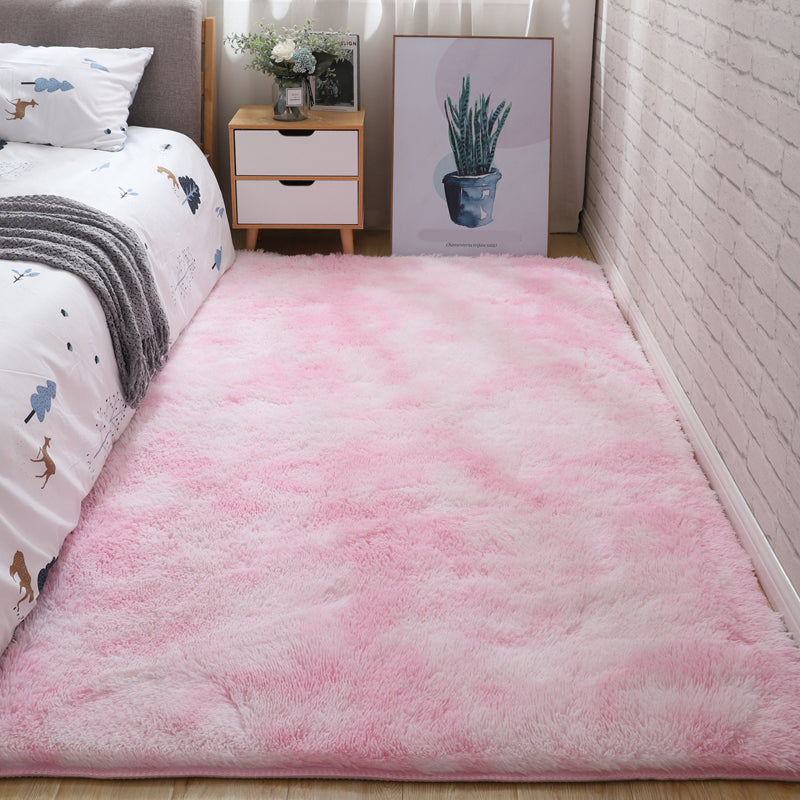 Scandinavian Solid Color Rug Multi-Color Fluffy Area Carpet Non-Slip Backing Machine Washable Rug for Bedroom
