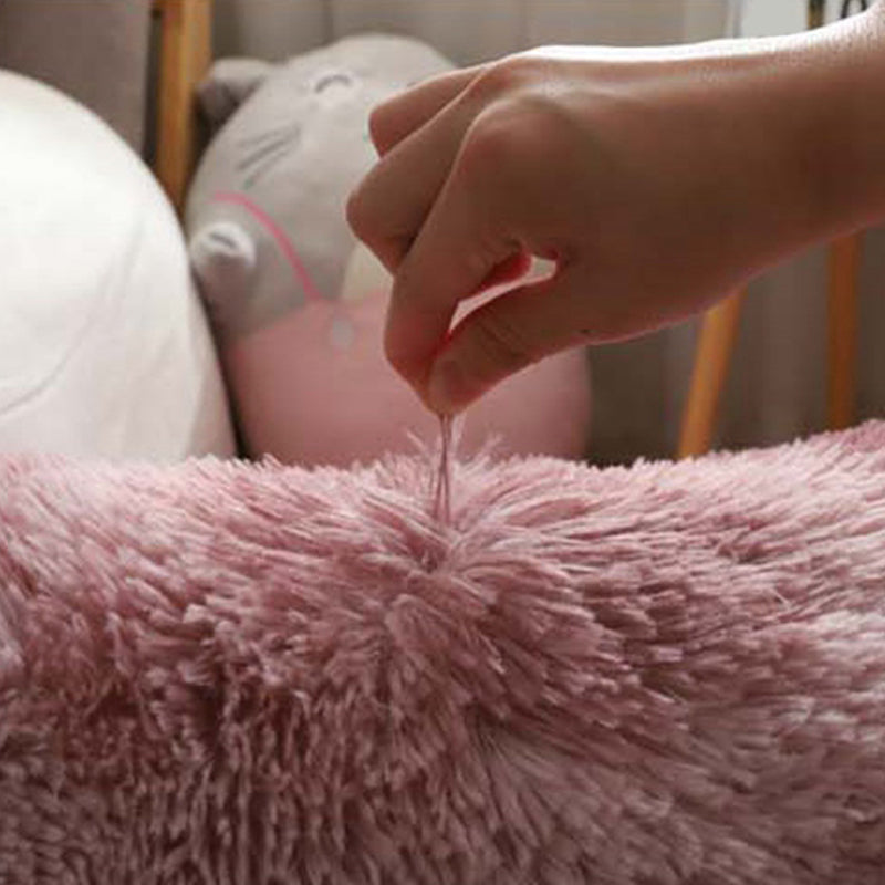 Scandinavian Solid Color Rug Multi-Color Fluffy Area Carpet Non-Slip Backing Machine Washable Rug for Bedroom