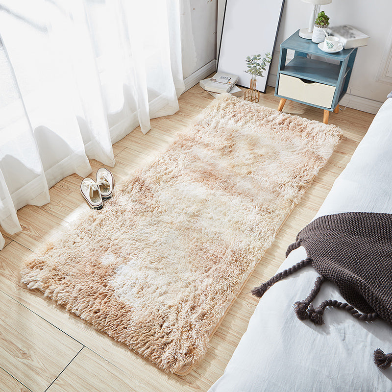 Einfacher Teppich mit Batikmuster, mehrfarbiger Shag-Bereichsteppich, rutschfeste Rückseite, pflegeleichter Teppich zur Dekoration