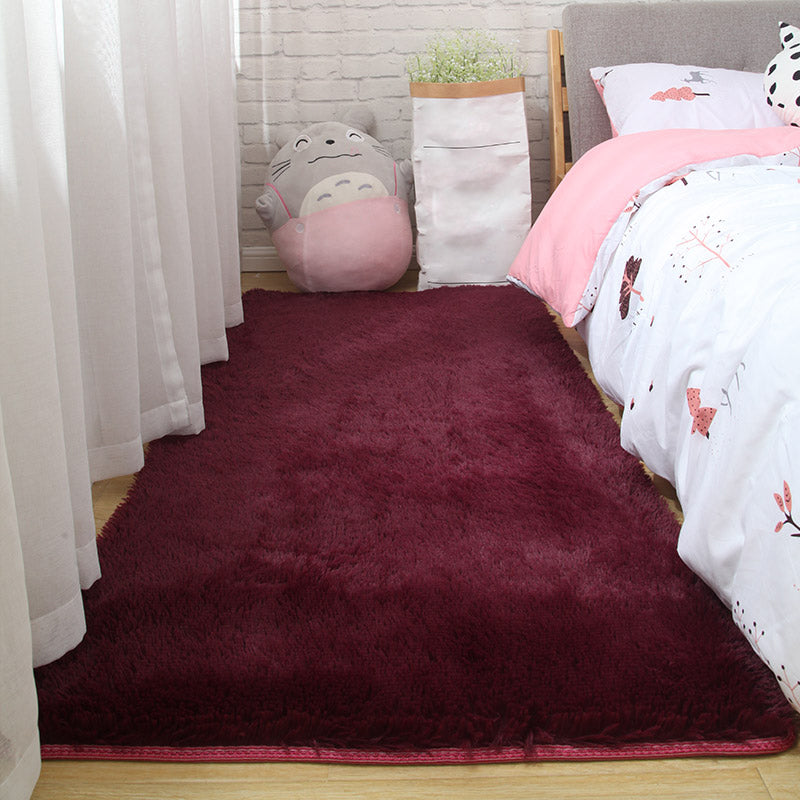 Simple Modern Rug Multi-Color Solid Color Carpet Non-Slip Backing Easy Care Area Rug for Bedroom