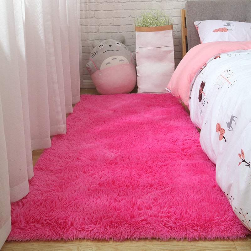 Simple Modern Rug Multi-Color Solid Color Carpet Non-Slip Backing Easy Care Area Rug for Bedroom