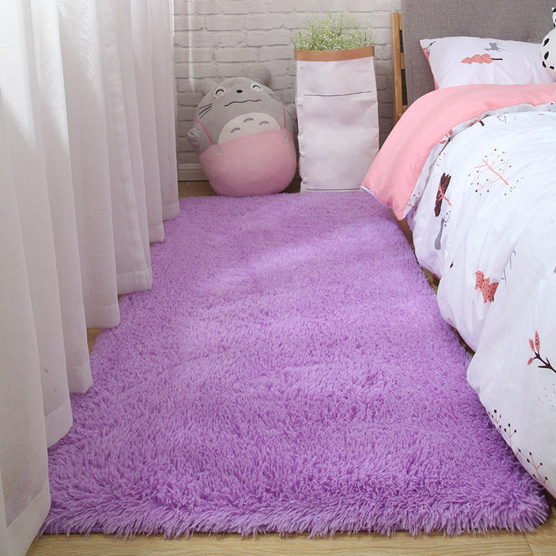Simple Modern Rug Multi-Color Solid Color Carpet Non-Slip Backing Easy Care Area Rug for Bedroom