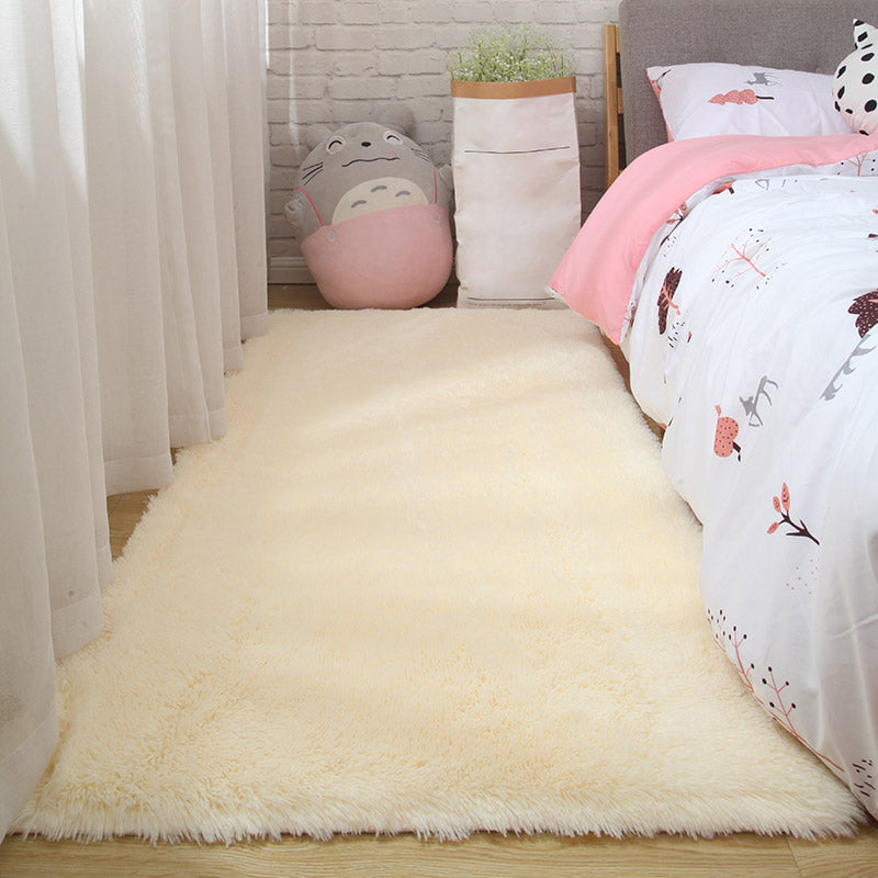 Simple Modern Rug Multi-Color Solid Color Carpet Non-Slip Backing Easy Care Area Rug for Bedroom