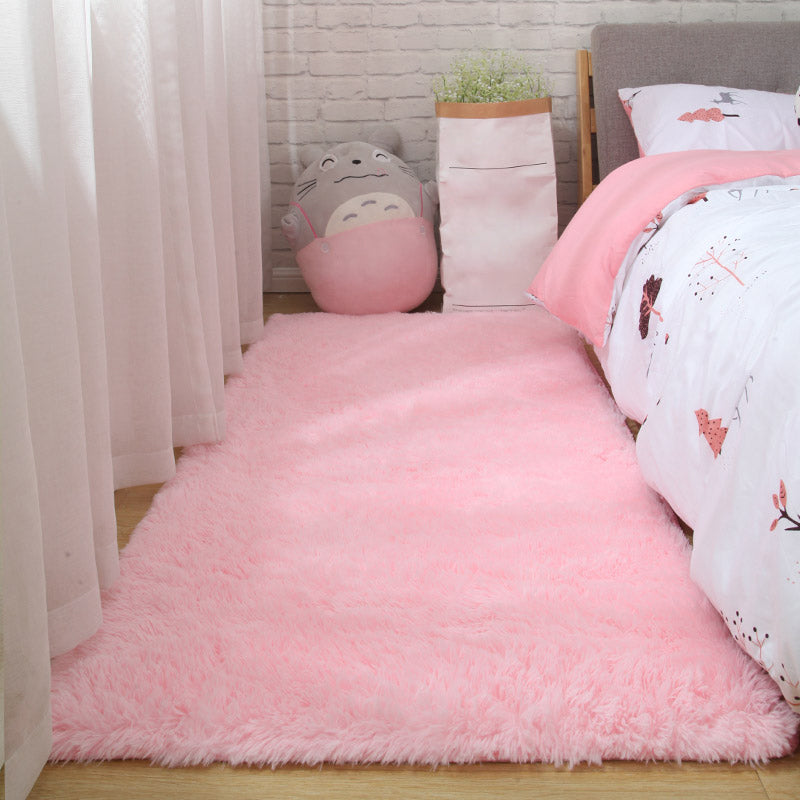 Simple Modern Rug Multi-Color Solid Color Carpet Non-Slip Backing Easy Care Area Rug for Bedroom
