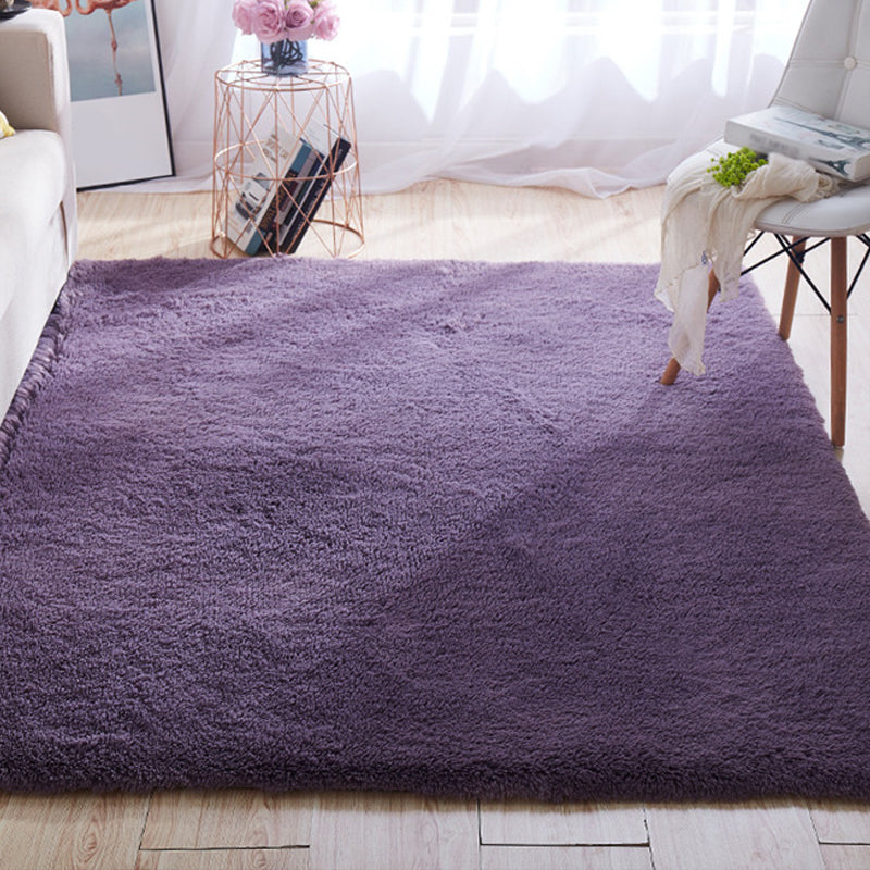 Multi Colored Stripe Print Rug Faux Wool Relaxing Area Rug Non-Slip Pet Friendly Carpet for Decoration