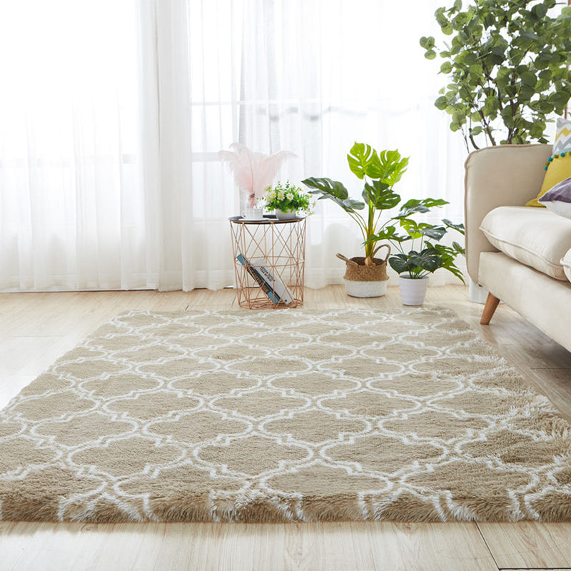 Tapis de chambre naturelle multi-couleurs géo motif