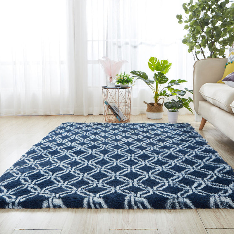 Tapis de chambre naturelle multi-couleurs géo motif