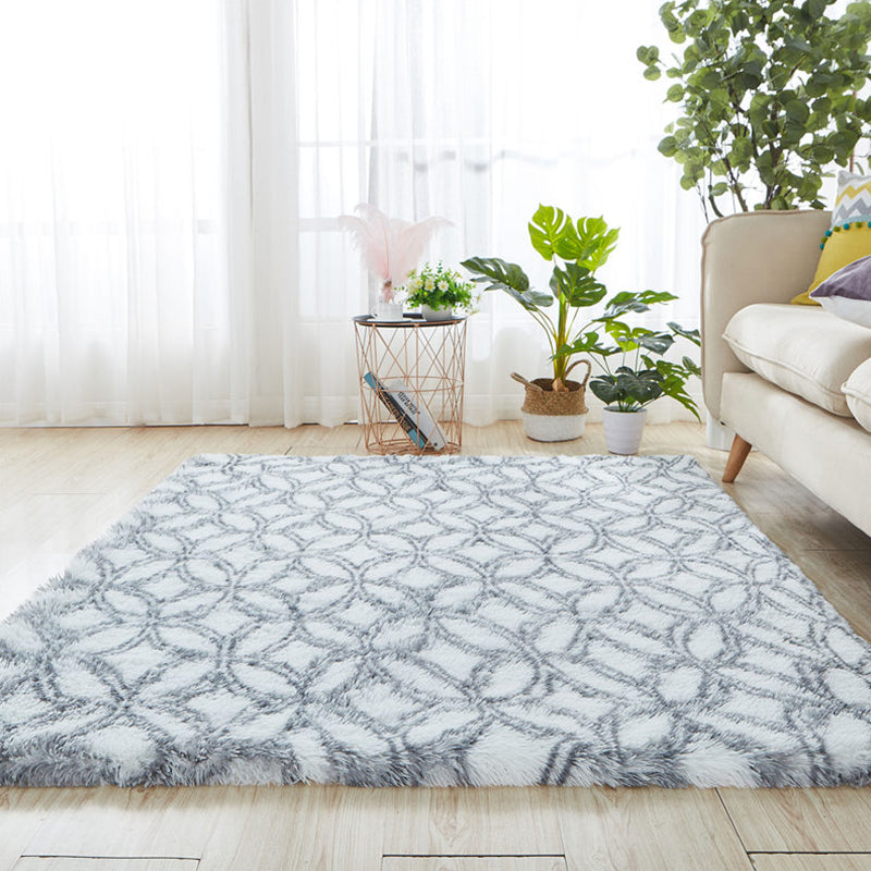 Tapis de chambre naturelle multi-couleurs géo motif