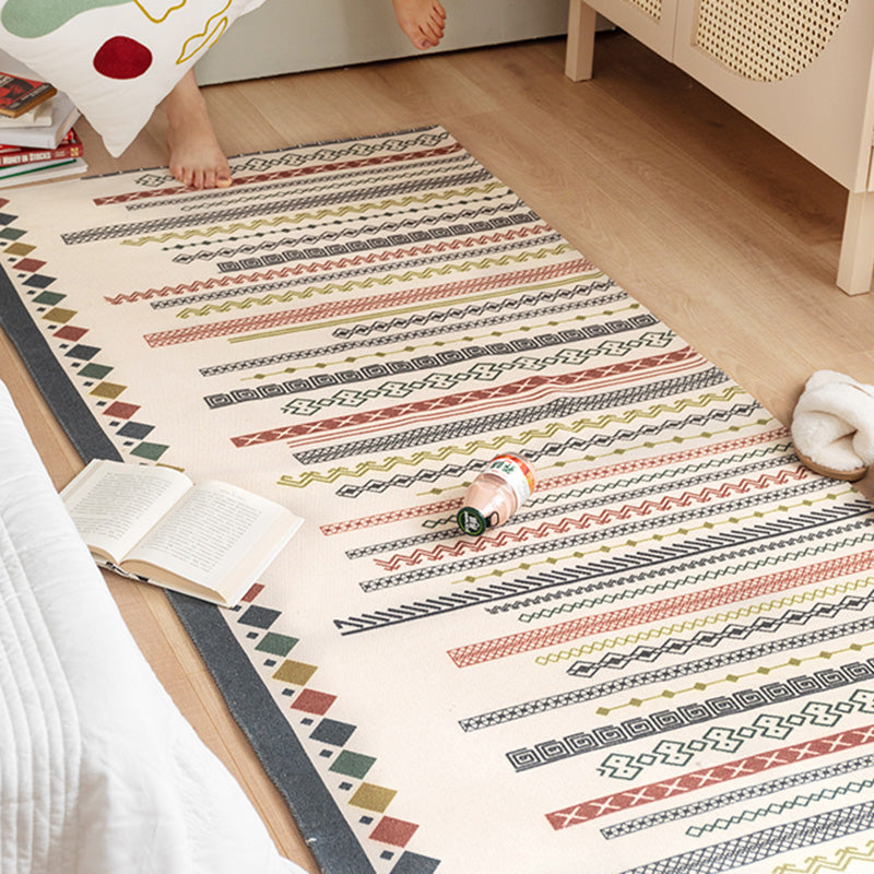 Multi-Color Vintage Rug Cotton Blend Tribal Totem Indoor Rug Environmental Washable Area Rug for Home Decor