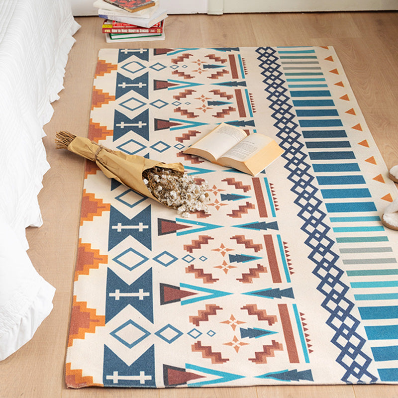 Multi-Color Vintage Rug Cotton Blend Tribal Totem Indoor Rug Environmental Washable Area Rug for Home Decor