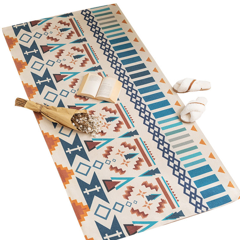 Multi-Color Vintage Rug Cotton Blend Tribal Totem Indoor Rug Environmental Washable Area Rug for Home Decor