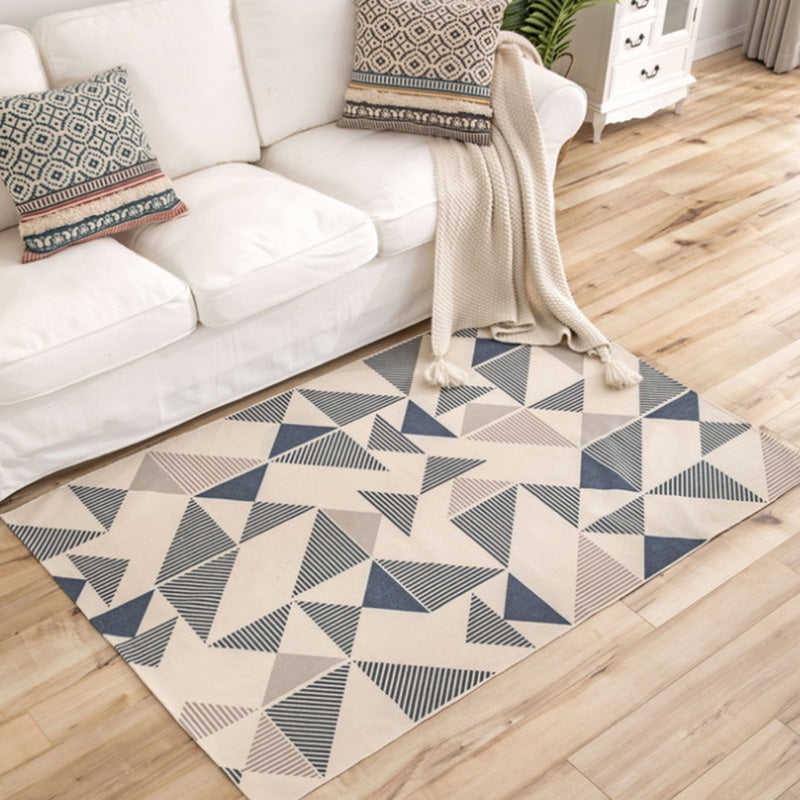 Western Decoration Rug Multi Colored Geo Patterned Area Carpet Cotton Pet Friendly Easy Care Indoor Rug