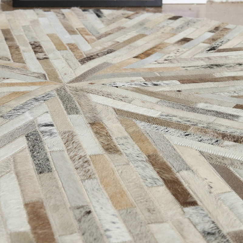 Multi Color Modern Rug Cowhide Geometric Print Carpet Pet Friendly Washable Indoor Rug for Living Room