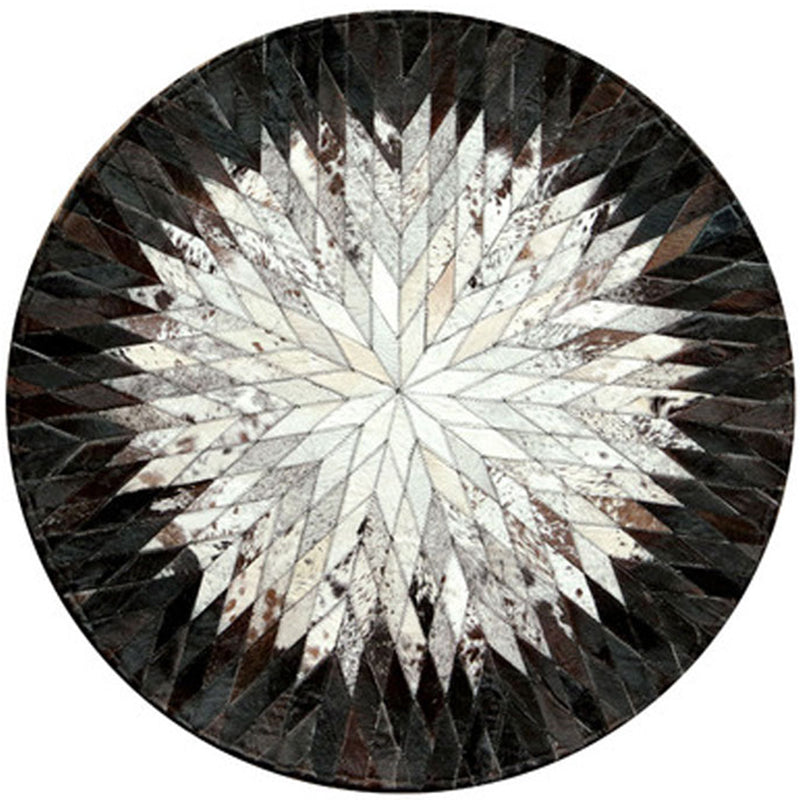 Multi Colored Geometric Printed Rug Cowhide Nordic Area Rug Easy Care Pet Friendly Carpet for Living Room