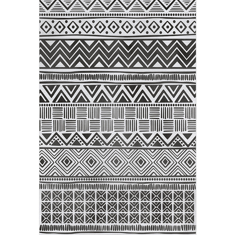 Moroccan Living Room Rug Multi Colored Geometric Printed Carpet Blended Pet Friendly Machine Washable Rug