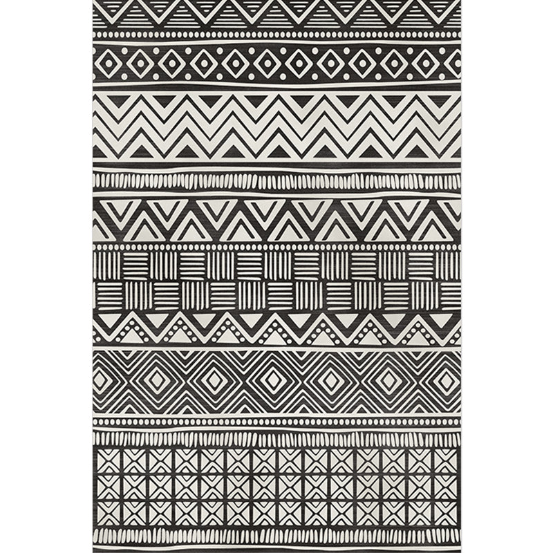 Moroccan Living Room Rug Multi Colored Geometric Printed Carpet Blended Pet Friendly Machine Washable Rug